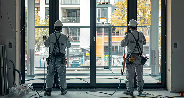 Patio Door Glass Replacement with Built-In Blinds in Dunedin, FL